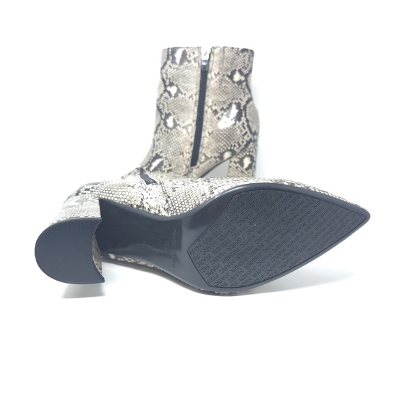 New Marc Fisher Greneda2 Snakeskin Leather Pointed Toe Ankle Boots - Picture 7 of 10